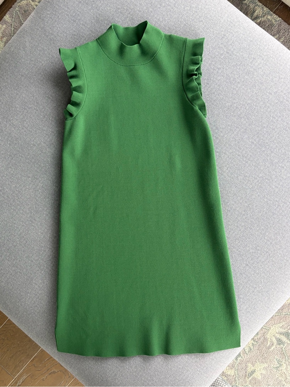 Ann Taylor Ruffle Sleeve Mock Neck Dress XS